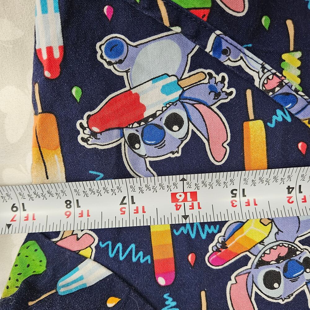 Disney Stitch Popsicle Ice Cream Scrub Top Women's Small Blue Cotton Cartoon Fun - Picture 7 of 9
